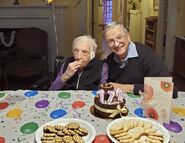 Mangold on her 112th birthday in 2019.