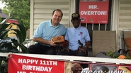Richard Overton celebrating his 111th birthday in Austin, Texas.