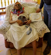 Martial on her 112th birthday in 2021.