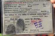 Lamichhane's ID card