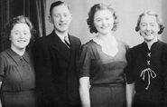 Carlsson (right) with her siblings in late 1930s