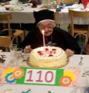 Gaudette on her 110th birthday in 2012