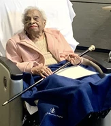 Senhouse on her 113th birthday in 2024