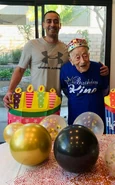 Francis Zouein111.jpg (84 KB) Zouein on his claimed 111th birthday with his son Emeal "E.Z." Zwayne in 2022.
