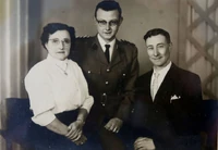 Reybrouck-Neyt with her husband, Achiel (right) and son Lucien (center).