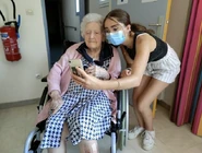 Aged 109 (almost 110), with her great-granddaughter