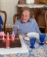 Claudia Baccarini on her 110th birthday in 2020