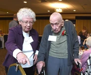 Aged 109 with his daughter Joyce Fletcher.