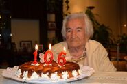 Benegas on her 106th birthday in 2013