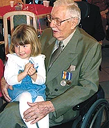 Dwight Wilson and his great-granddaughter Jamie on his 104th birthday at Cedarcroft Retirement Home in Oshawa, Ontario.
