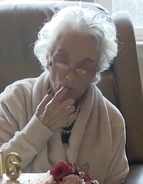 EdieEatingCake.png (321 KB) Ceccarelli eating her 116th birthday cake on 4 February 2024