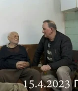 Ibush Ademi on his 105th birthday in 2023.