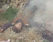 Captain Brown's body at the crash site