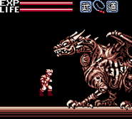 Ryukotsuki as they appear in Devil Island, a decaying dragon zombie (the original sprite is of Somulo from Capcom's Demon's Crest).