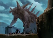 Shin Dragon looming over the landscape.