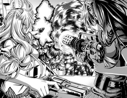 Kiana and Mei use weapon to kill zombies