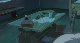 Hauro-gartenhaus-tisch.jpg (50 KB) Der Tisch, wo Hauro fleißig Magie lernt.