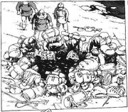 Die Insektenbändiger entledigen ihren Besitz.