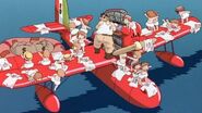 18 Kinder toben auf dem Flugzeug herum.