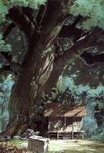 Schrein neben dem baum