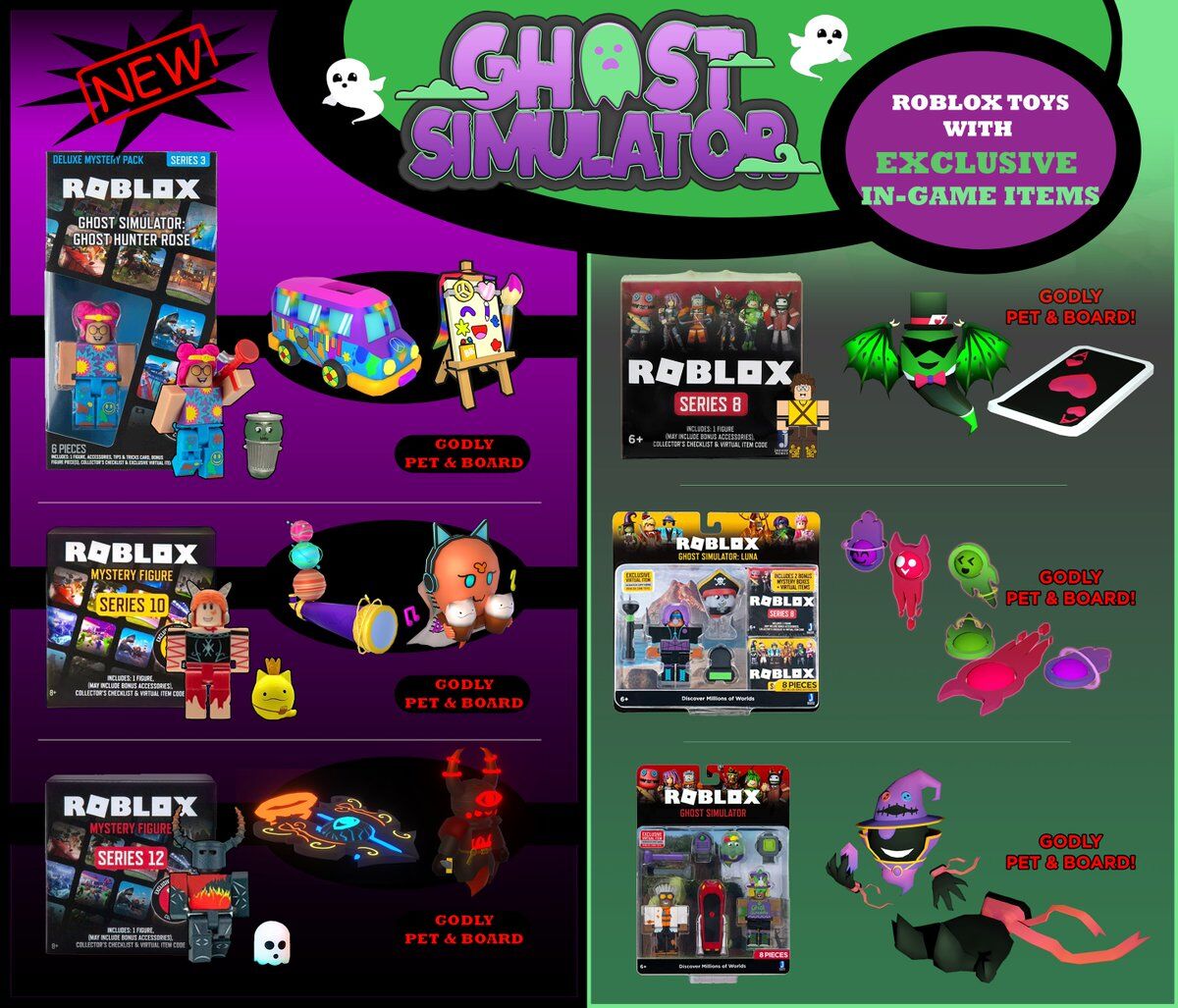 3 Personagens Roblox Ghost Simulator Luna Bloxbite + Mystery