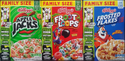 Apple Jacks, Fruit Loops, and Frosted Flakes fronts as seen with promotion