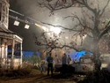 Filming on Farmhouse studio set after Gozer throws the three Ghostbusters (Credit: Michael Ambrose)