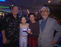 John Lasseter, Daveigh Chase, Jason Marsden, and Hayao Miyazaki at the 27th Toronto International Film Fest for the Spirited Away premiere on Saturday September 7, 2002. (source: The Art of Spirited Away featurette)