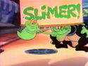 Slimer as he appears in Slimer! with Bruiser