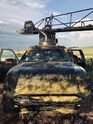 Ecto-1 chase car after scene with Trevor driving through barley field (Credit: Eric Steelberg)