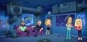 Teen Titans Go cast animated in "The Self-Indulgent 200th Episode Spectacular" (2018) (L-R: Khary Payton, Scott Menville, Hynden Walsh, Greg Cipes, and Tara Strong)