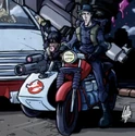 Non-canon cameo seen on Ghostbusters Crossing Over Issue #8 Cover B