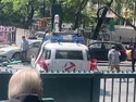 Ecto-1 filming at City Hall Park in New York on June 4, 2023 (Credit: chris_saves)
