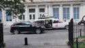 Ecto-1 filming at City Hall Park in New York on June 4, 2023 (Credit: Unique Esaw)
