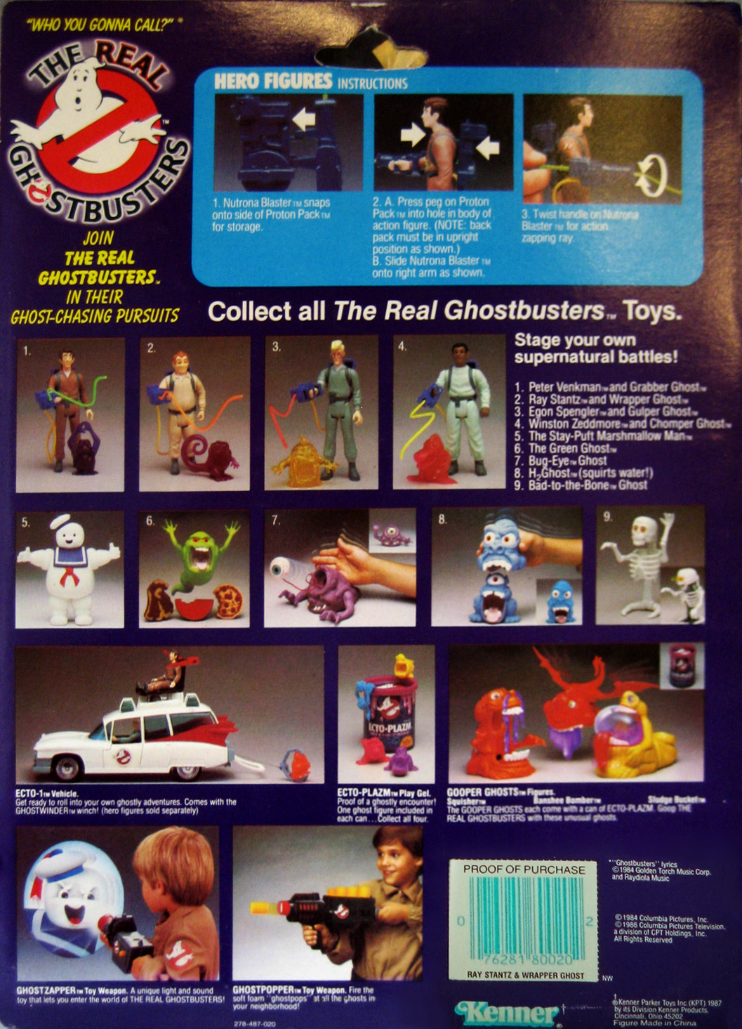 1991 Kenner Real Ghostbusters Series 6 Ecto-Glow Louis Tully AFA 75+  (11358332)