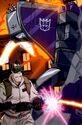 Astrotrain seen on Transformers/Ghostbusters Issue #1 Cover A