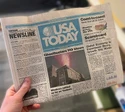 USA Today prop newspaper used during Firehouse meeting in Ghostbusters: Frozen Empire (Credit: Sam Moulsdale)