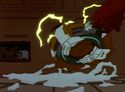 Extreme Ghostbusters' trap, rear view, damaged by Fenris in "Slimer's Sacrifice"