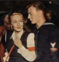 Matthew with Marlene Dietrich at the Hollywood Canteen
