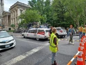 Ecto-1 filming at City Hall Park in New York on June 4, 2023 (Credit: ncc74656m)