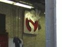 The Ghostbusters II sign on permanent display in the actual Firehouse