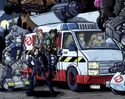 Non-canon cameo seen on Ghostbusters Crossing Over Issue #8 Cover B