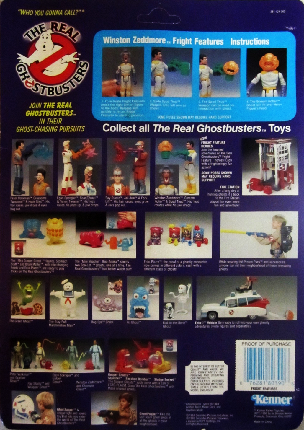 1986 Kenner The Real Ghostbusters Slimed Heroes Proof Card - Louis Tully  and Four-Eyed Ghost