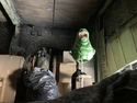 Slimer puppet in attic set during Frozen Empire production (Credit: Kevin Mangold)