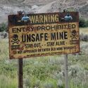 Warning sign at exterior set for Shanor Mining Company location (Credit: gb2magnum and Tony Vescarelli)