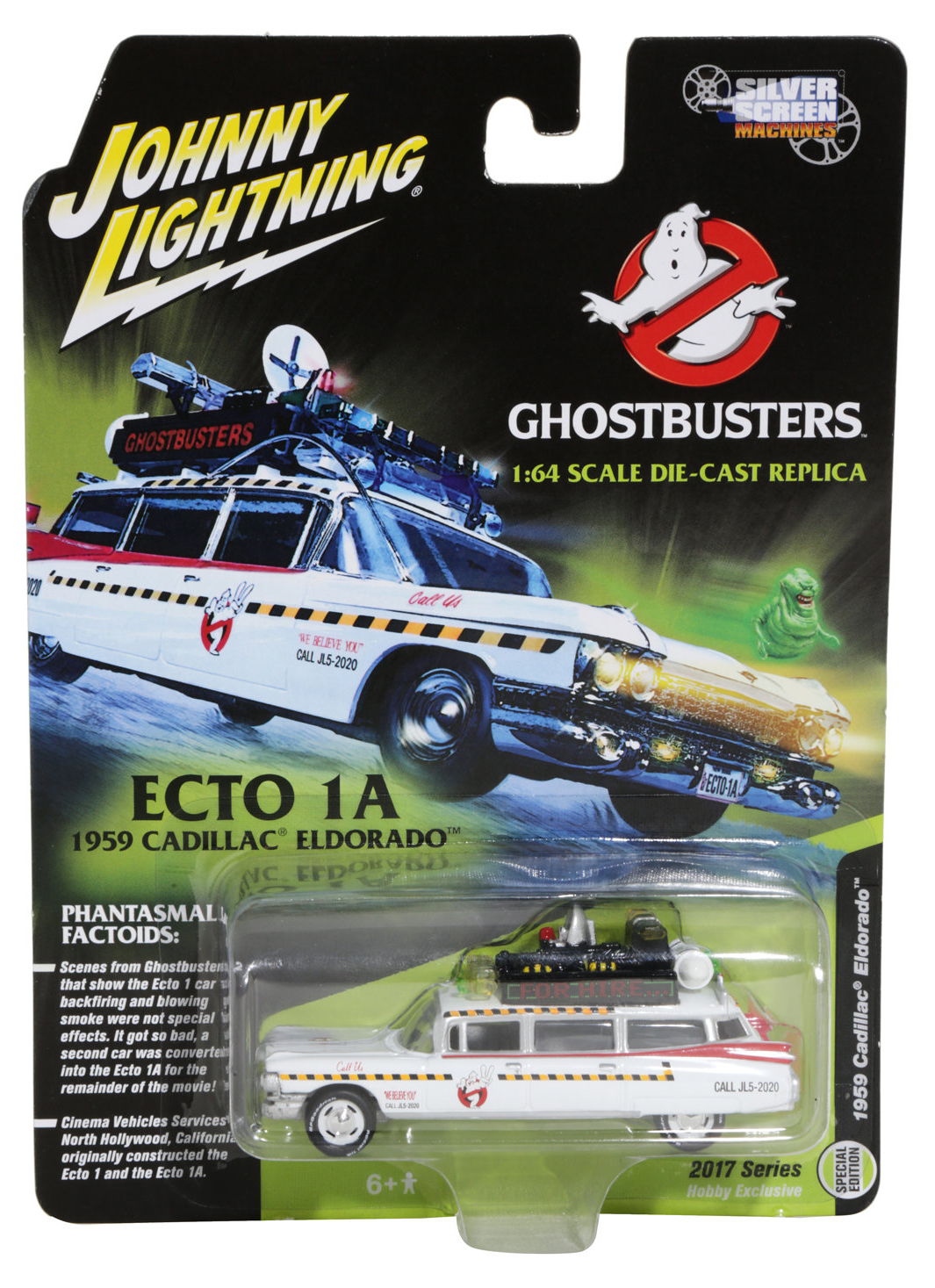 JOHNNY LIGHTNING DR2JLSP031 1:64 Ghostbusters Firehouse w/Ecto 1A 