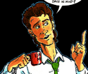 Peter Venkman as depicted in NOW Comics The Real Ghostbusters starring in Ghostbusters II part 1.