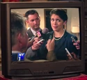 Jennifer Lynch holding a press briefing after Heiss accident