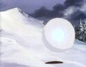 In a giant snowball