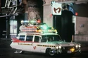 Ecto-1a leaving Firehouse, seen on official Ghostbusters website